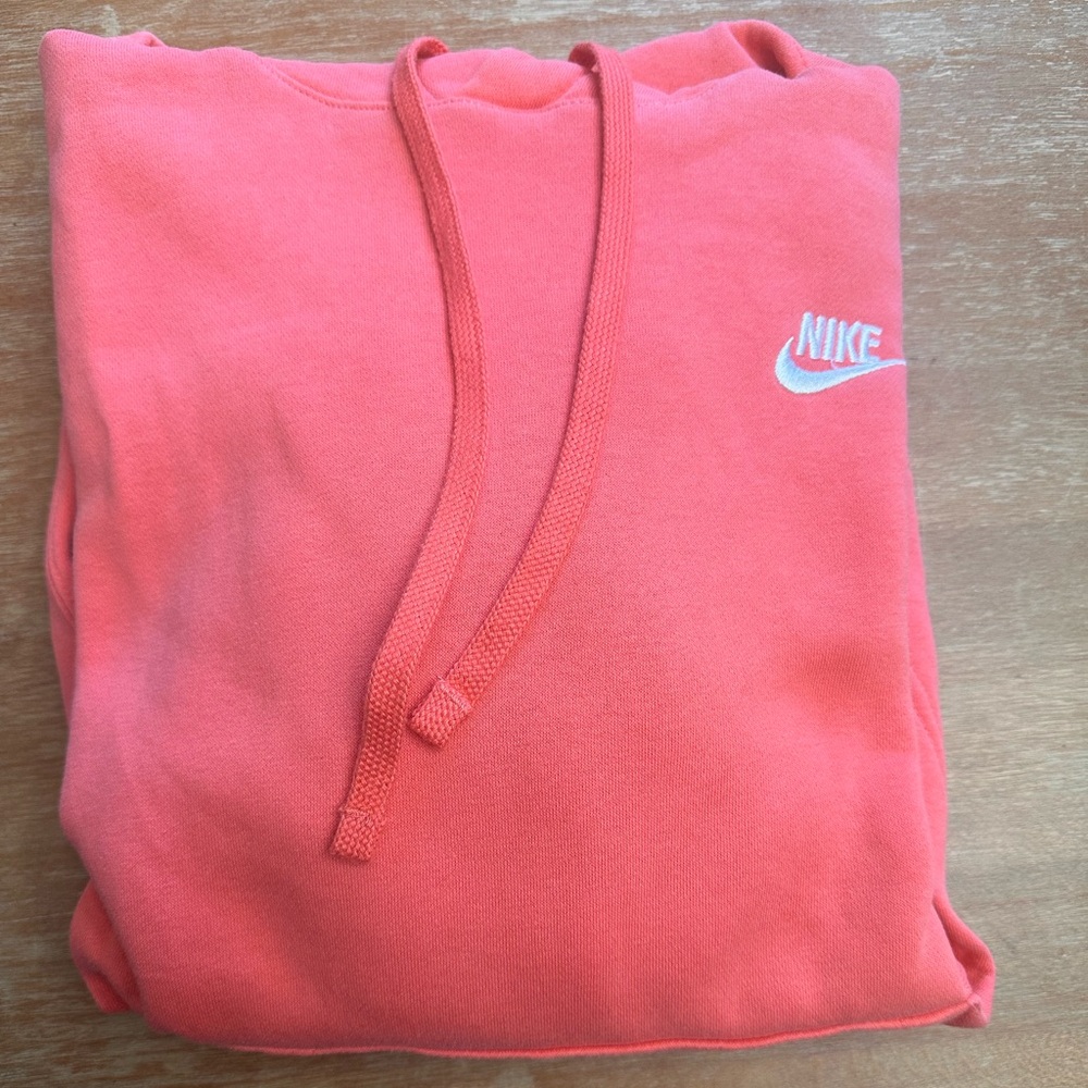 Nike Coral Pink Hoodie with White Logo